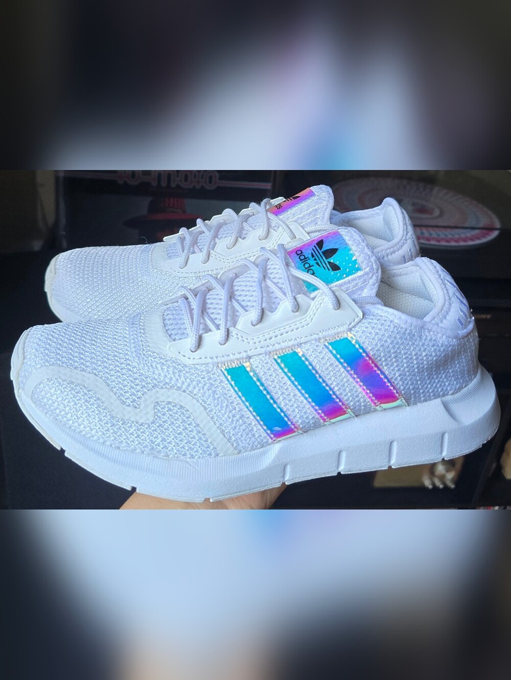 Sz 6.5 Women's ADIDAS ORIGINAL'S SWIFT RUN XJ Cloud White/Iridescent